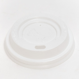 Крышка пластиковая белая D90 мм (для стаканов 300, 400 мл (Vend) с питейником)